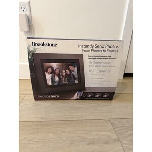 Brookstone 10" LCD Digital Frame 64MB Built-in Memory Inter Espresso Frames